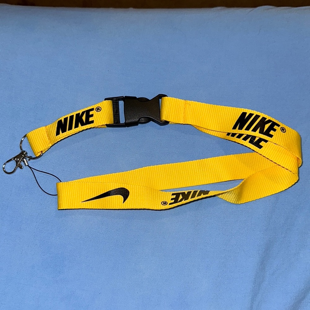 Yellow Nike keychain lanyard